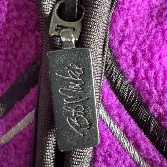 Bob Mackie Wearable Art Sz 1X Fleece Jacket Womens Embroidered Full Zip Purple - Picture 6 of 6